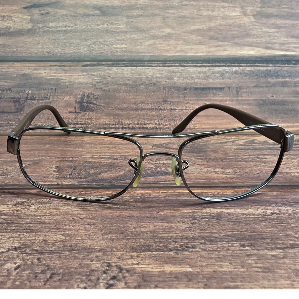 Ray-Ban RB 3273 012 Brown Gunmetal Aviator Eyeglass Frames Italy 61-17 130 Mens